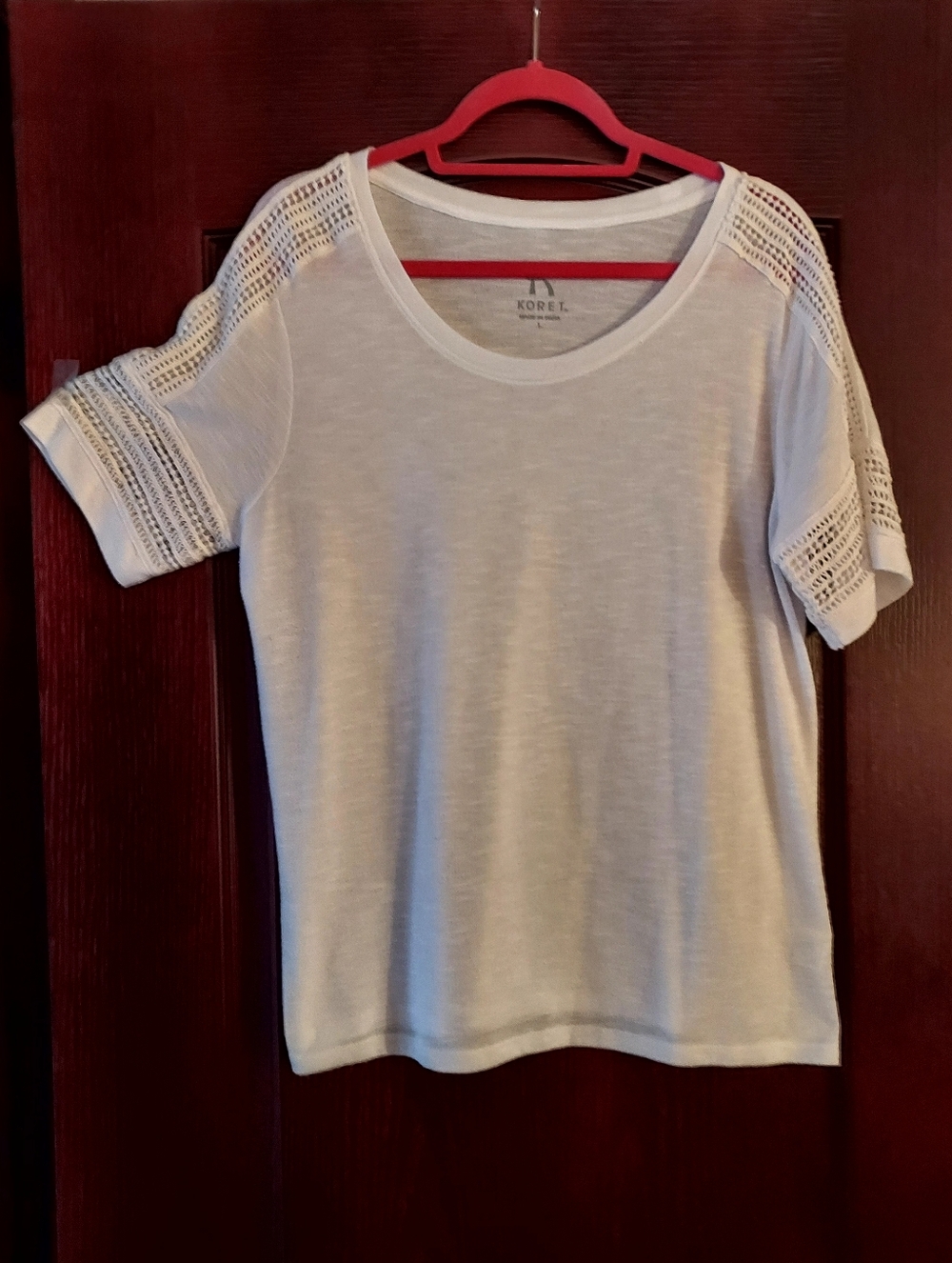 Knit Top with Crochet Detail - L